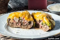 Pork and Cheese Stuffed Portobello Mushrooms