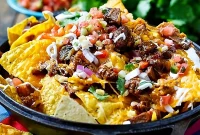 Loaded BBQ Brisket Nachos with Cheese