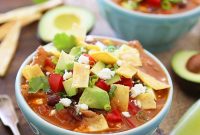 Chicken Tortilla Soup Recipe with Crispy Tortilla Strips