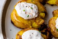 Crispy Smashed Potatoes with Sour Cream Recipe