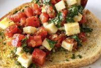 Chopped Caprese Toast with Balsamic Glaze
