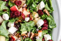 Autumn Kale Salad Recipe with Cranberries, Pears and Apples