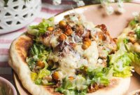 Charred Chicken Caesar Flatbread Recipe