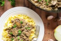 Creamy Ground Beef Stroganoff Recipe with Greek Yogurt