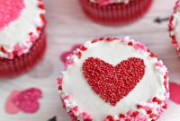 Valentine’s Day Heart Cupcakes with Sprinkles