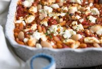 Vegetarian Baked Tomato Beans with Tangy Feta