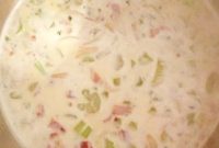 Cream of Celery and Bacon Soup Made from Celery Scraps