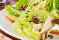 Butter Lettuce Salad with Blue Cheese, Apples and Candied Pecans