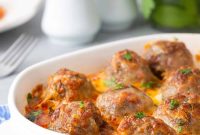 Baked Meatballs in Marinara with Melted Mozzarella