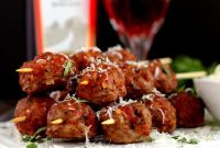 Moscato Glazed Meatball Skewers