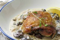 Chicken Thighs in Tarragon Mushroom Cream Sauce