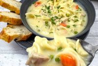 Creamy Turkey Noodle Soup Recipe with Leftover Turkey