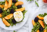 Summer Peach, Arugula and Burrata Salad with Blackberries