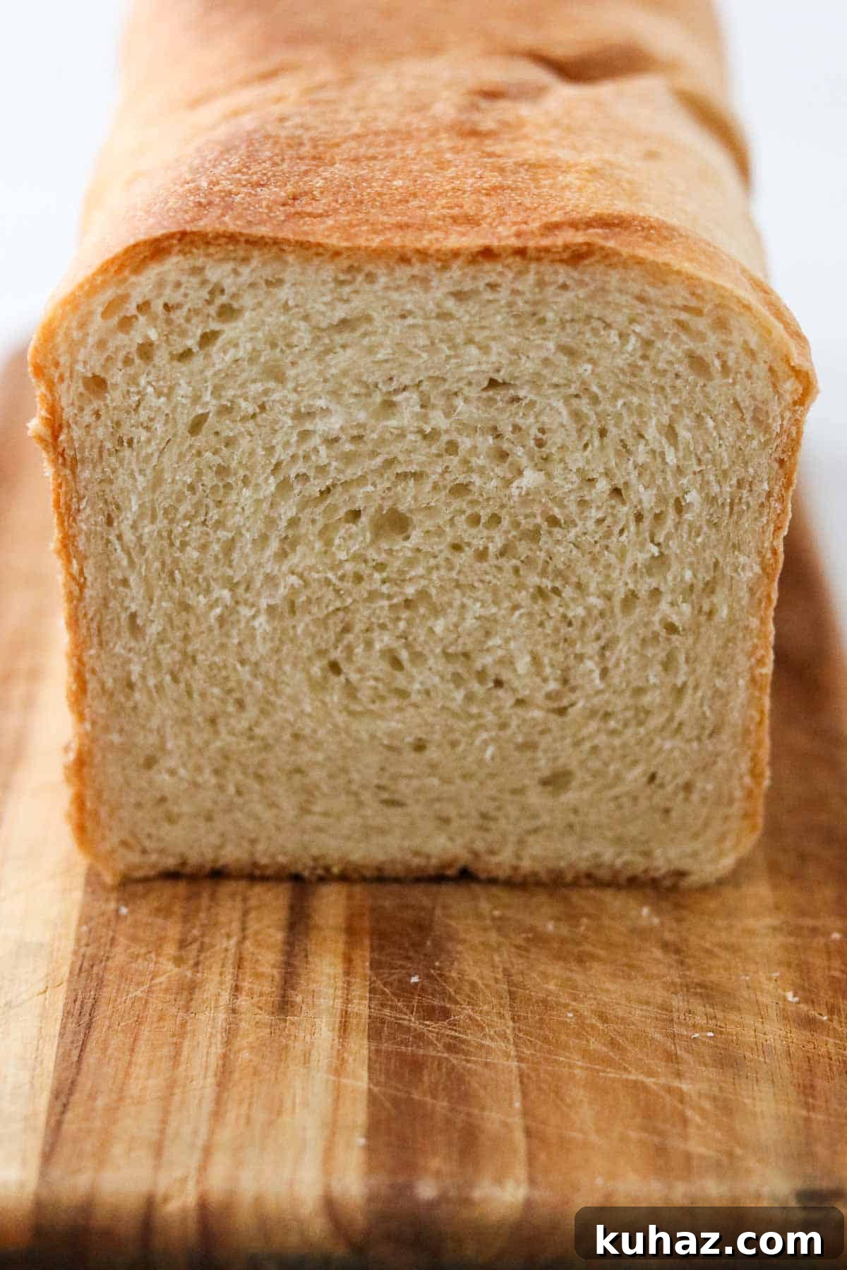 Homemade Buttermilk Bread Recipe: Soft, Tender Loaf 2 Cut loaf of Soft and Tender Buttermilk Bread.