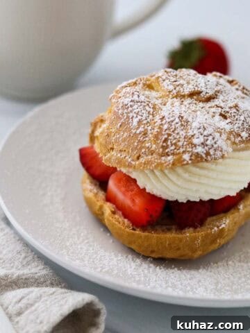 Homemade Buttermilk Bread Recipe: Soft, Tender Loaf 12 Cream puff filled with strawberries and whipped cream and sprinkled with powdered sugar.