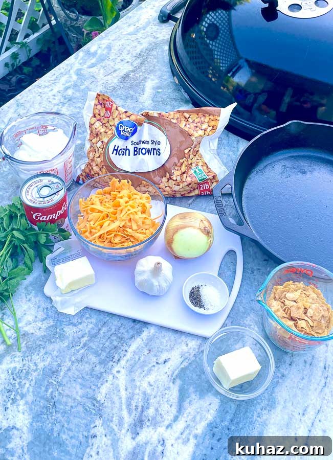 ingredients for cheesy potatoes