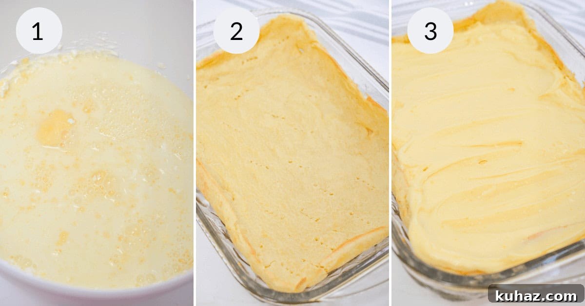 Cream Puff Cake Recipe with Vanilla Custard Filling 6 Making and baking the pastry crust.