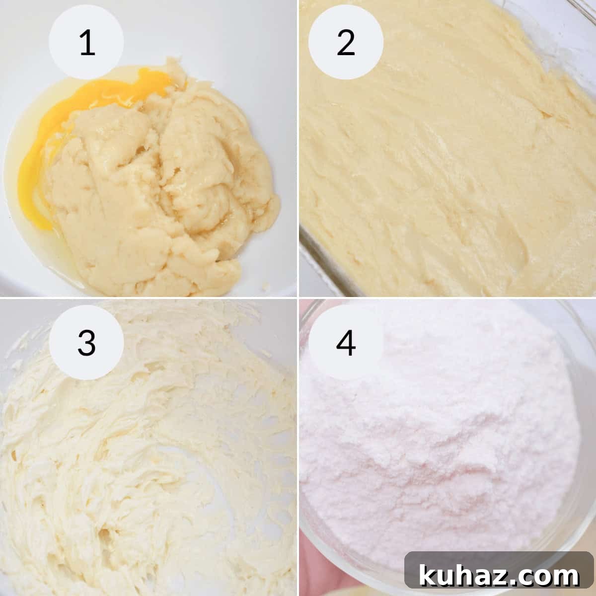 Cream Puff Cake Recipe with Vanilla Custard Filling 7 Mixing the cream layer of the cream puff cake.