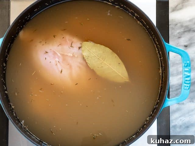 poaching chicken for soup