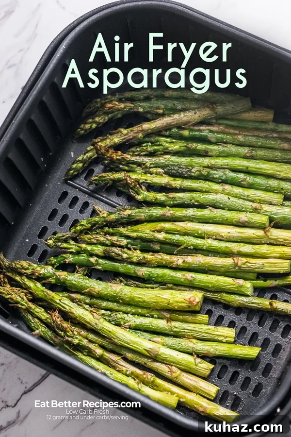 Air Fryer Asparagus in a basket