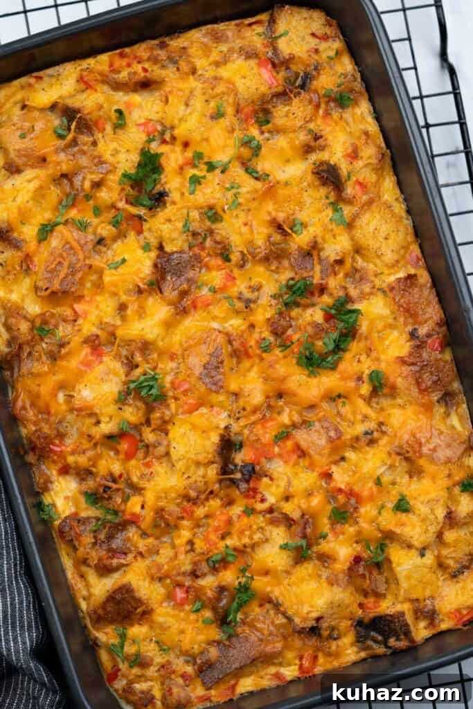 Make-Ahead Ham and Cheese Croissant Breakfast Casserole 11 img 120934 10