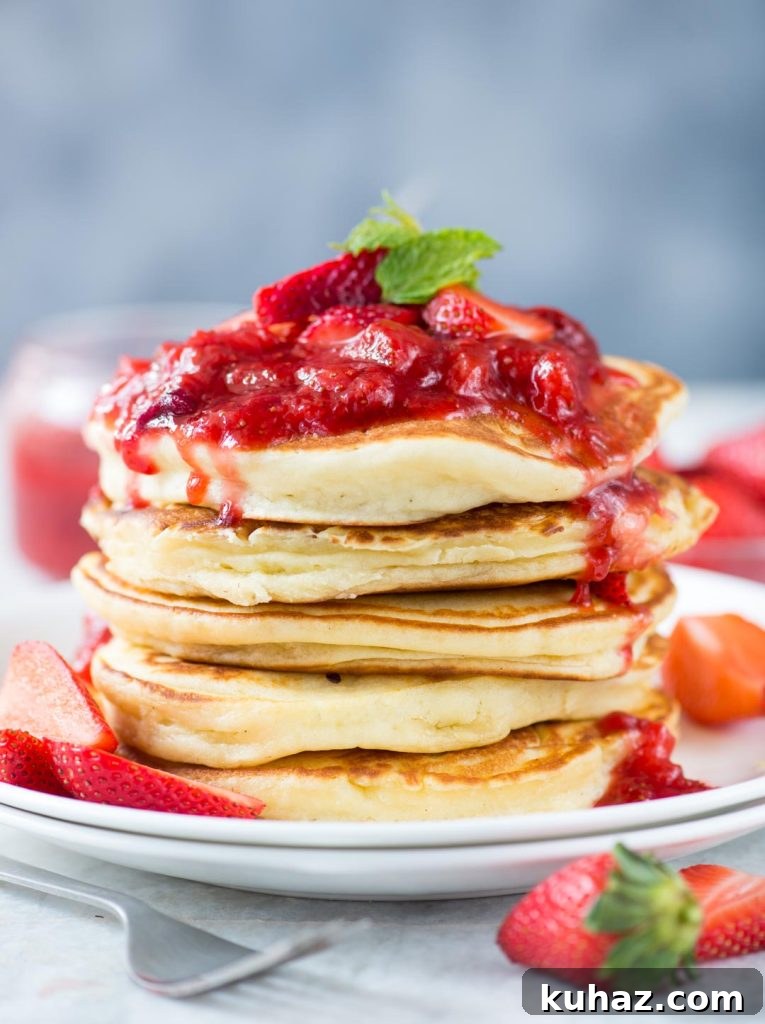 Make-Ahead Ham and Cheese Croissant Breakfast Casserole 15 Fluffy Ricotta Pancakes with Strawberry Sauce