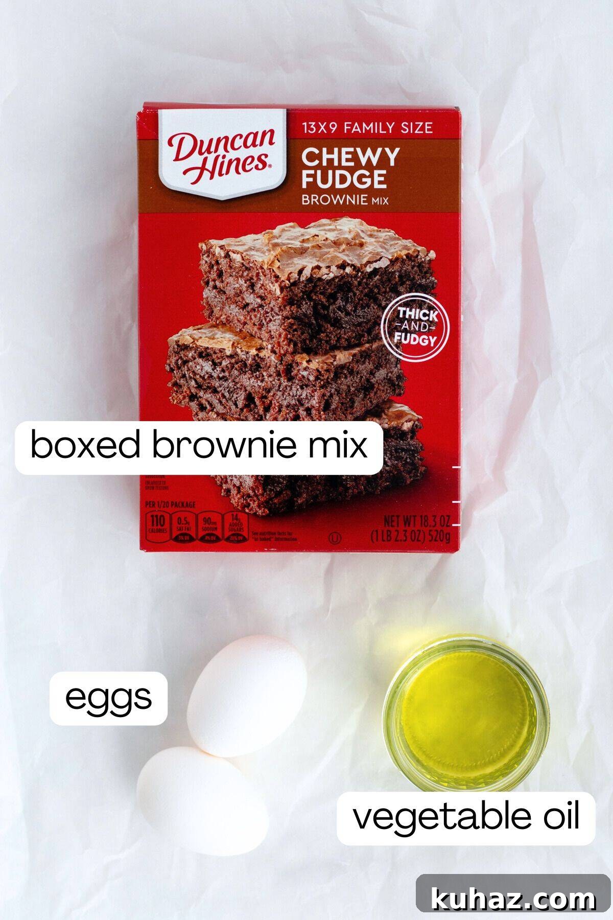Chewy 4-Ingredient Brownie Mix Cookies 3 ingredients for brownie mix cookies.