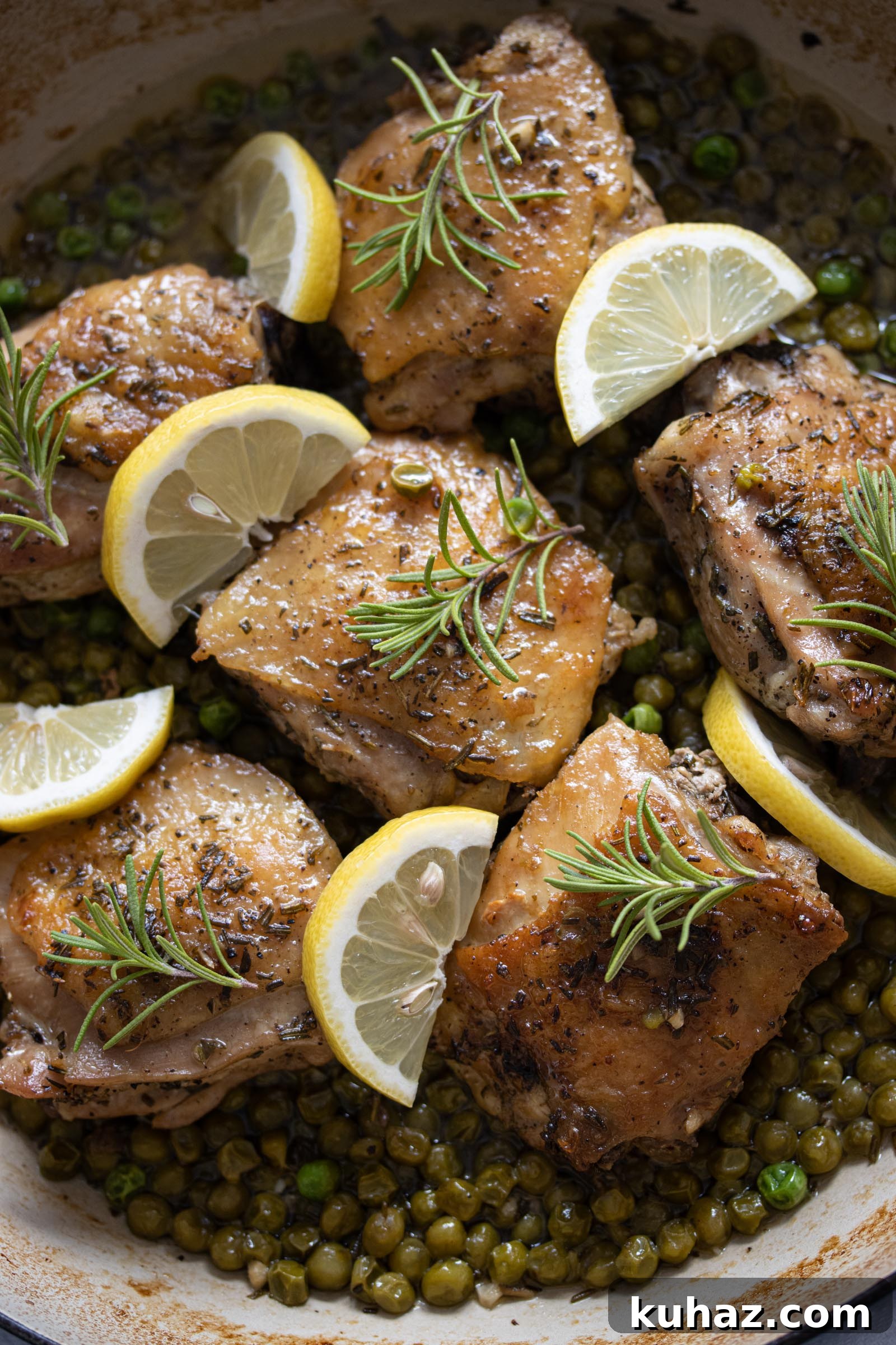 Roasted Lemon Rosemary Chicken with Peas 2 Rosemary, Peas Lemon Chicken