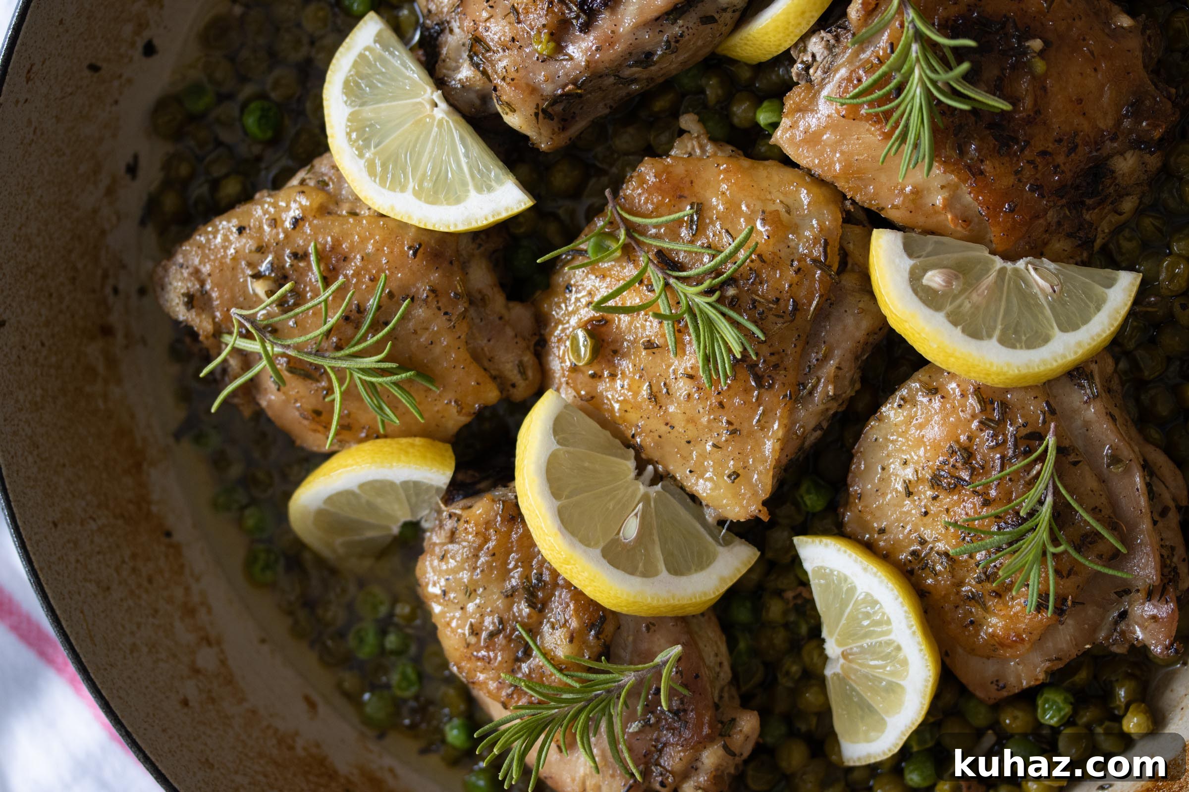 Roasted Lemon Rosemary Chicken with Peas 3 Rosemary, Peas, Lemon Chicken