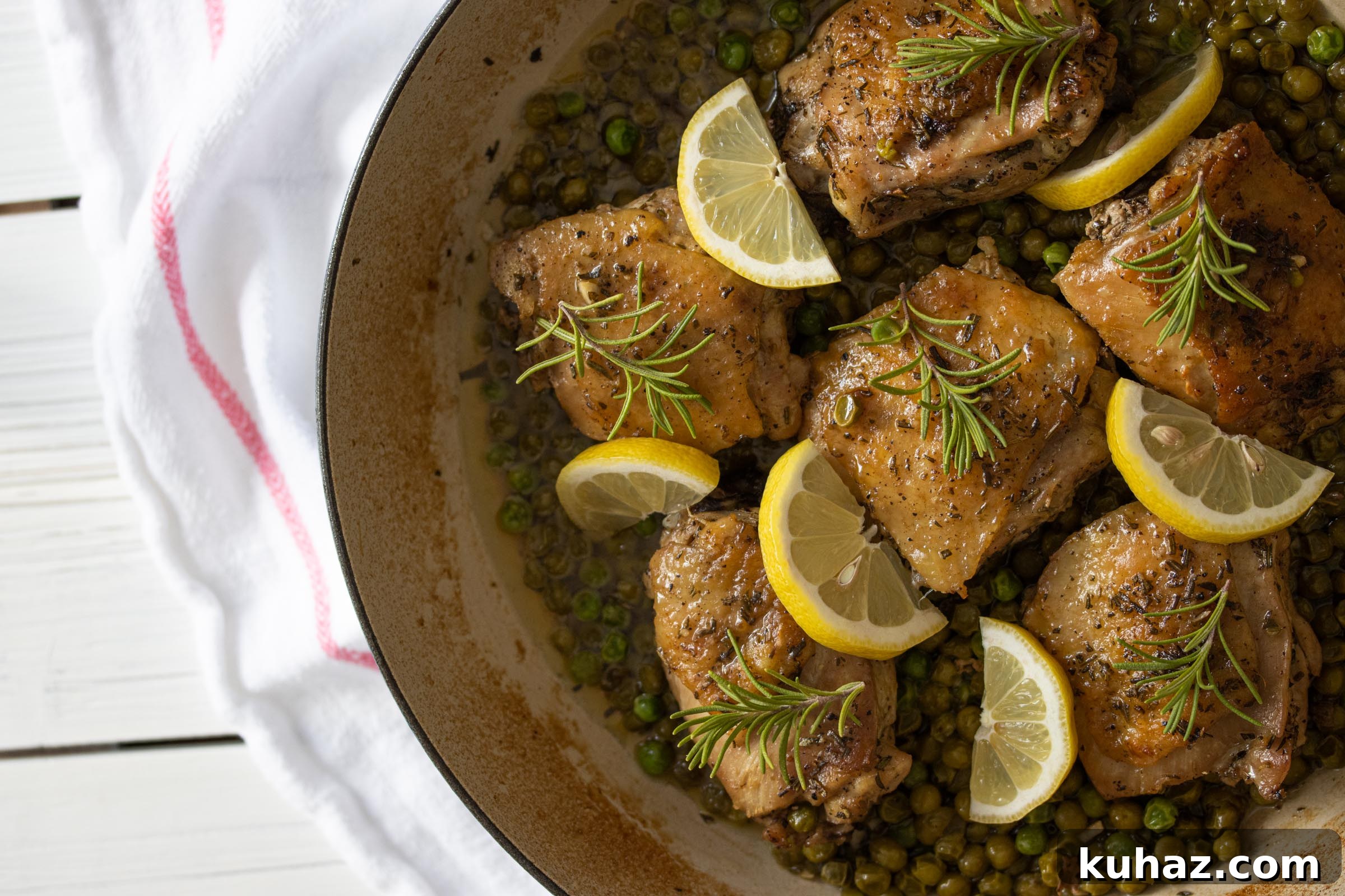 Roasted Lemon Rosemary Chicken with Peas 4 Rosemary, Peas, Lemon Chicken