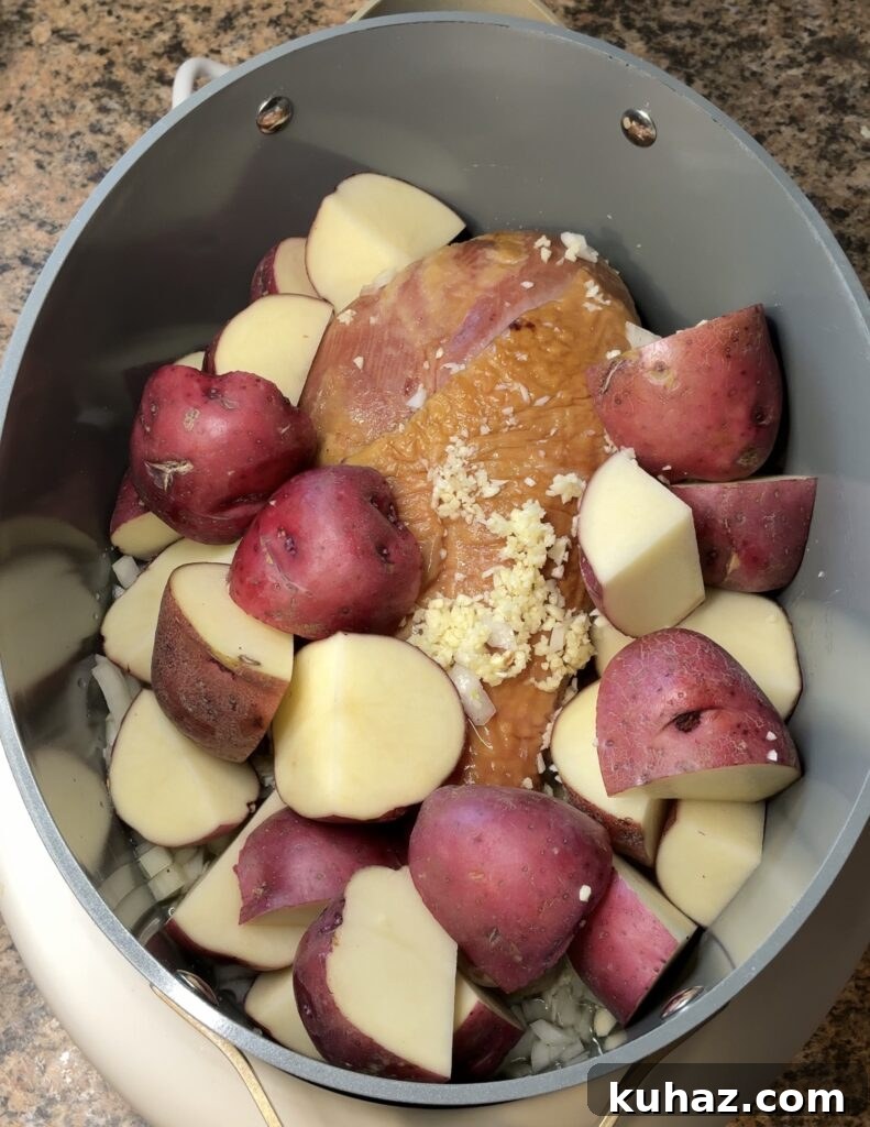 Slow Cooker Smoked Turkey with Potatoes and Green Beans Recipe 4 img 12606 3