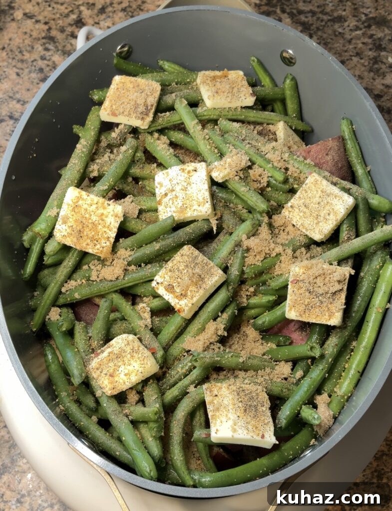 Slow Cooker Smoked Turkey with Potatoes and Green Beans Recipe 8 Crockpot Smoked Turkey, Potatoes, and Green Beans - serving