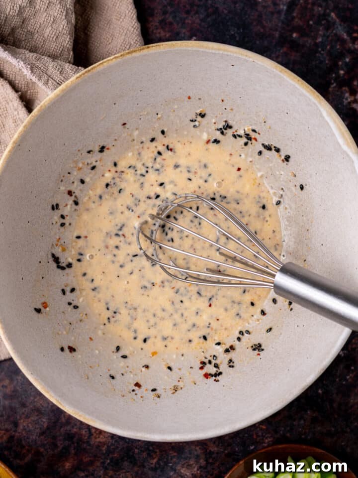dressing whisked together