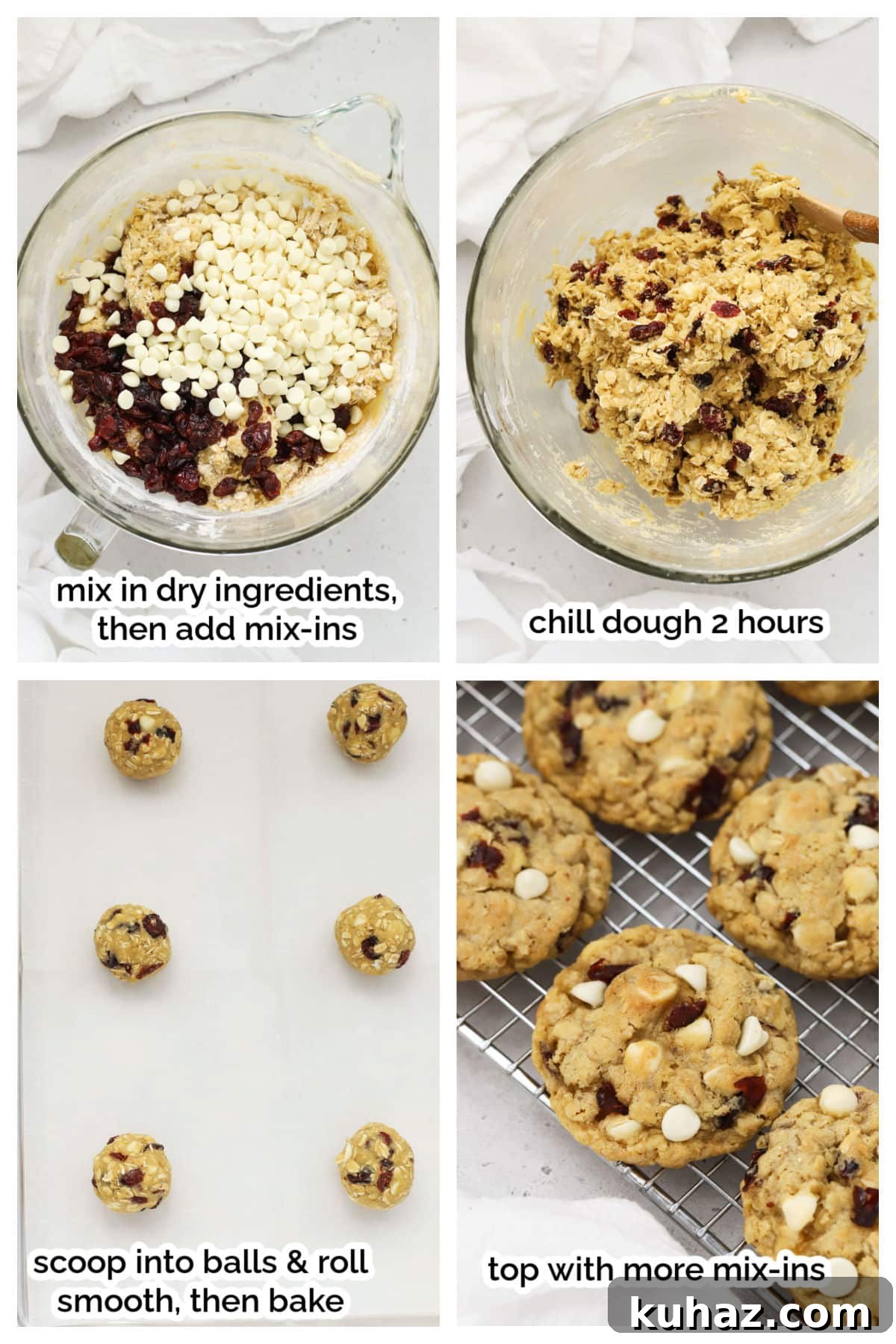 Gluten Free Cranberry White Chocolate Oatmeal Cookies 5 making gluten-free cranberry cookies step by step