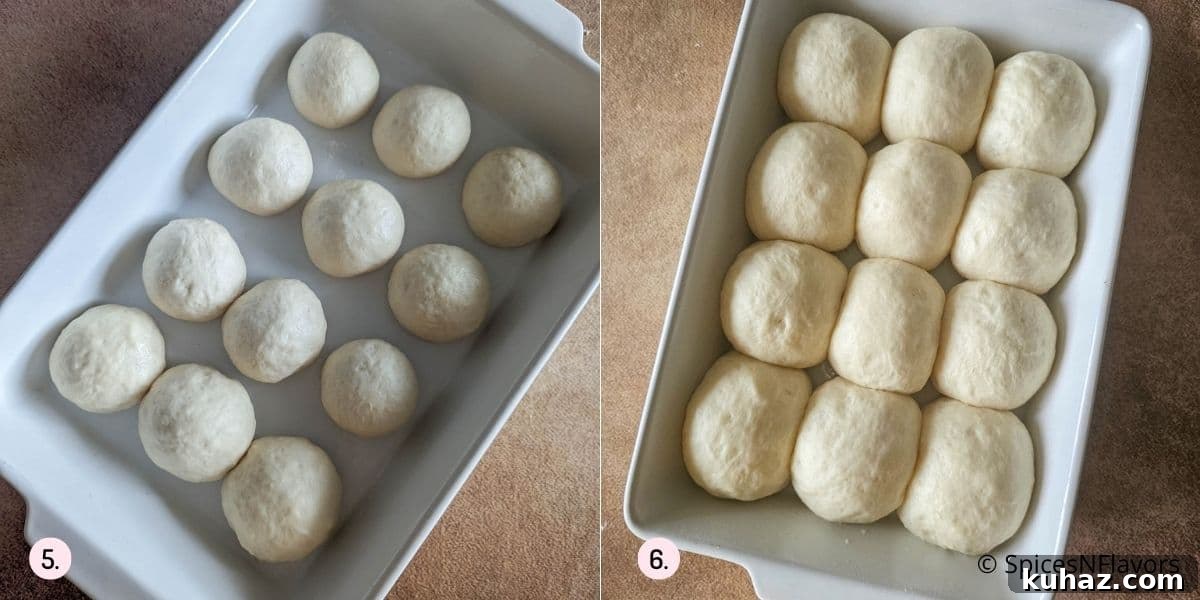 Fluffy Homemade Bread Machine Dinner Rolls Recipe 7 proving shaped dough into rolls