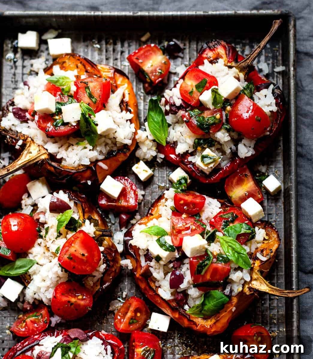Aldi £25 Weekly Meal Plan Week 2 6 Stuffed peppers with rice on a baking tray