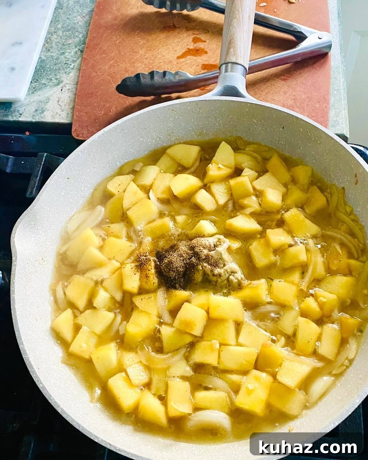 Pan sauce for pork chops.
