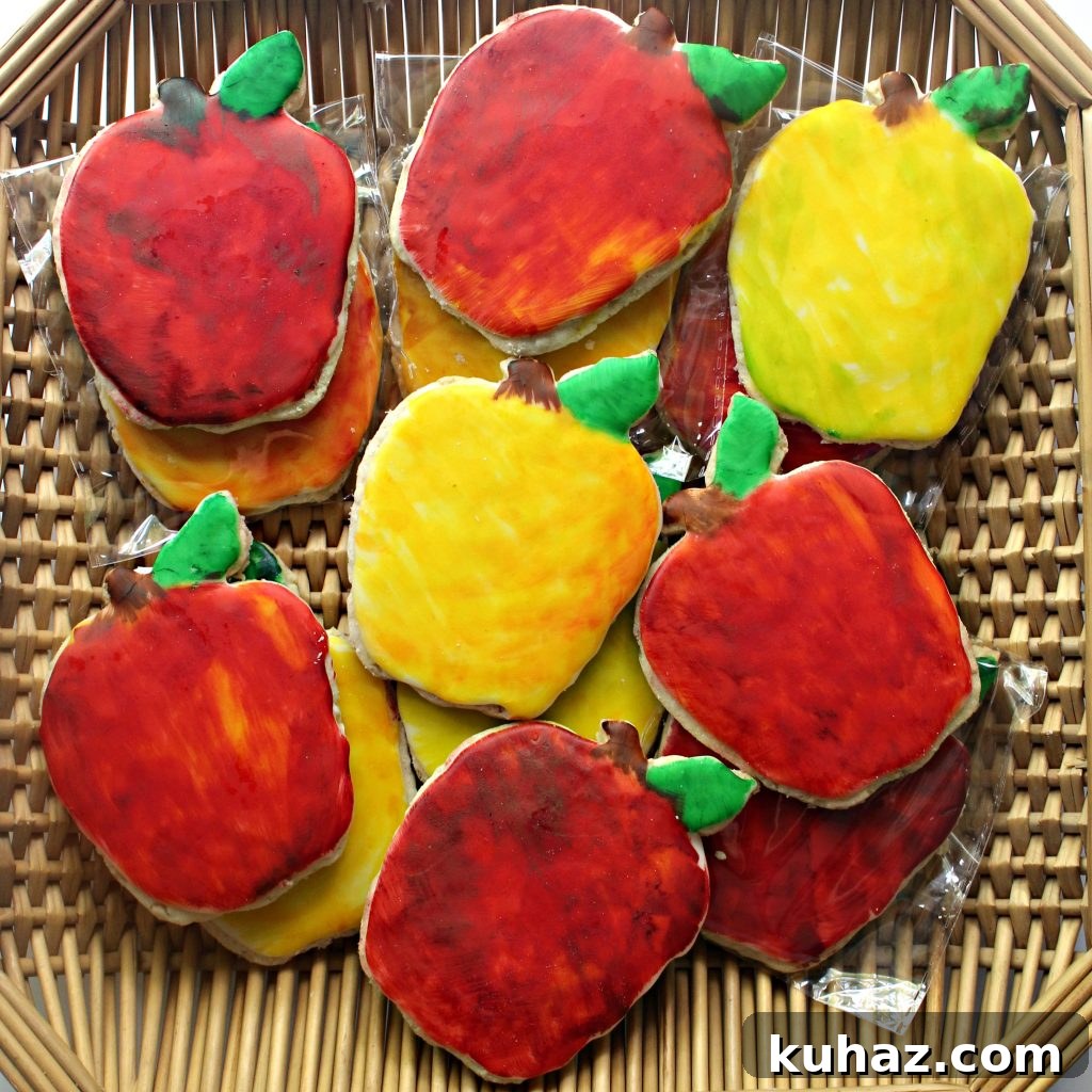 10 Traditional Chinese New Year Treats to Try 6 Red and yellow Apple Oatmeal Cutout Cookies in a basket.
