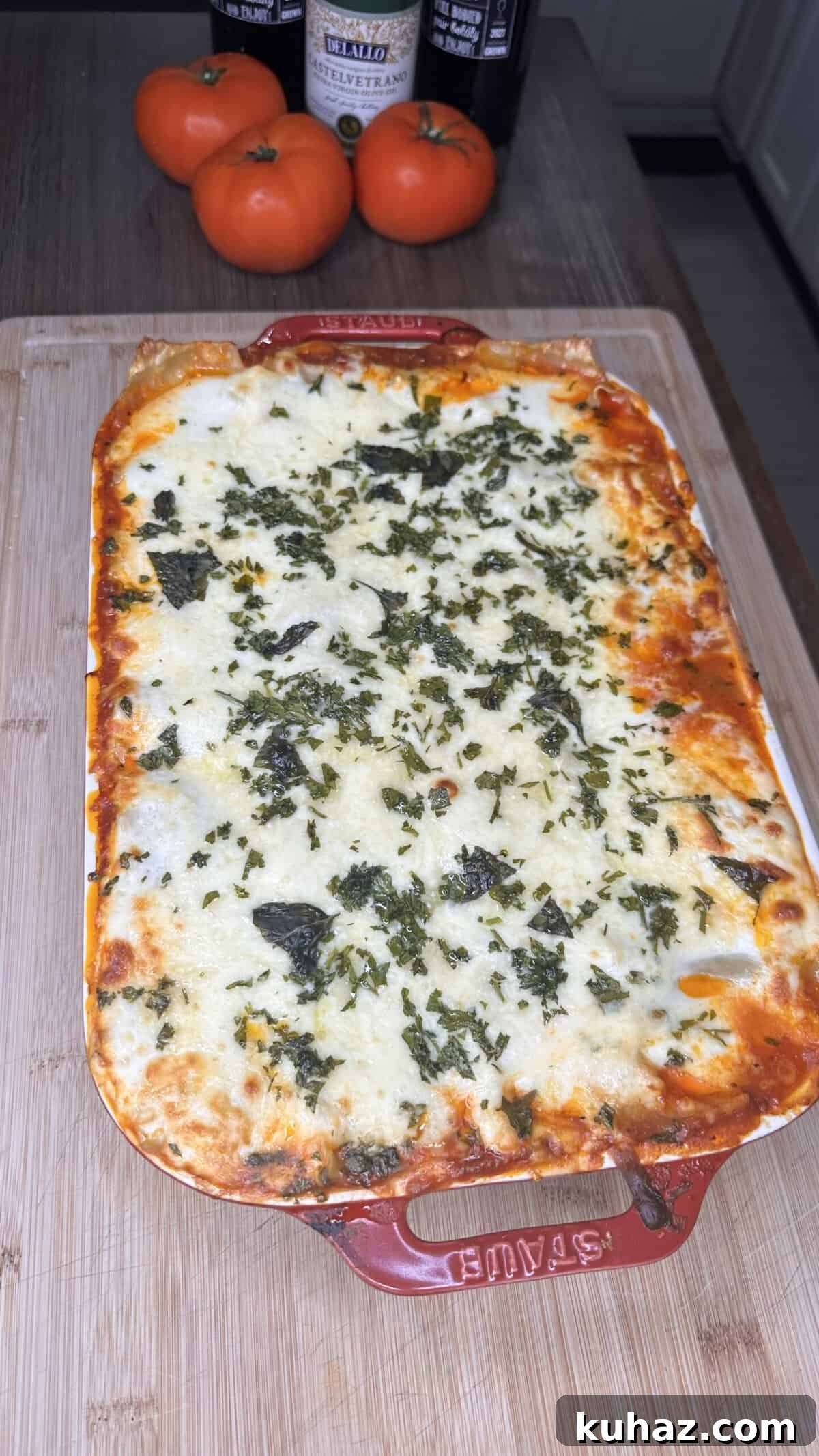 Authentic Italian Lasagna with Rich Tomato Sauce 5 Fresh ingredients for lasagna