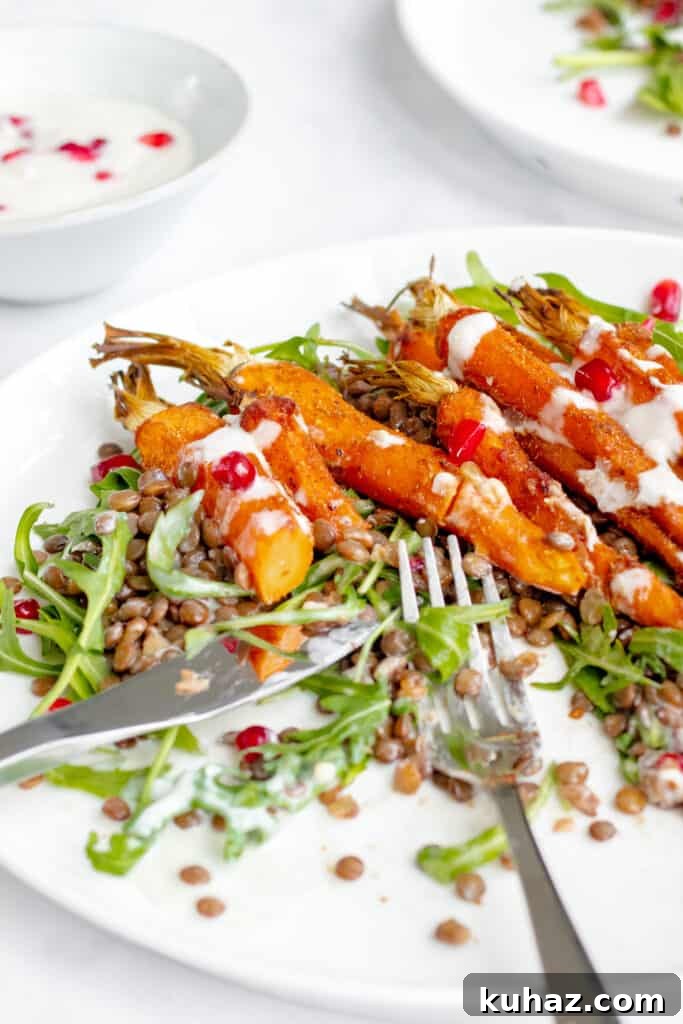 Spiced Carrot & Lentil Salad - Healthy, GF & Vegan! Georgie Eats.