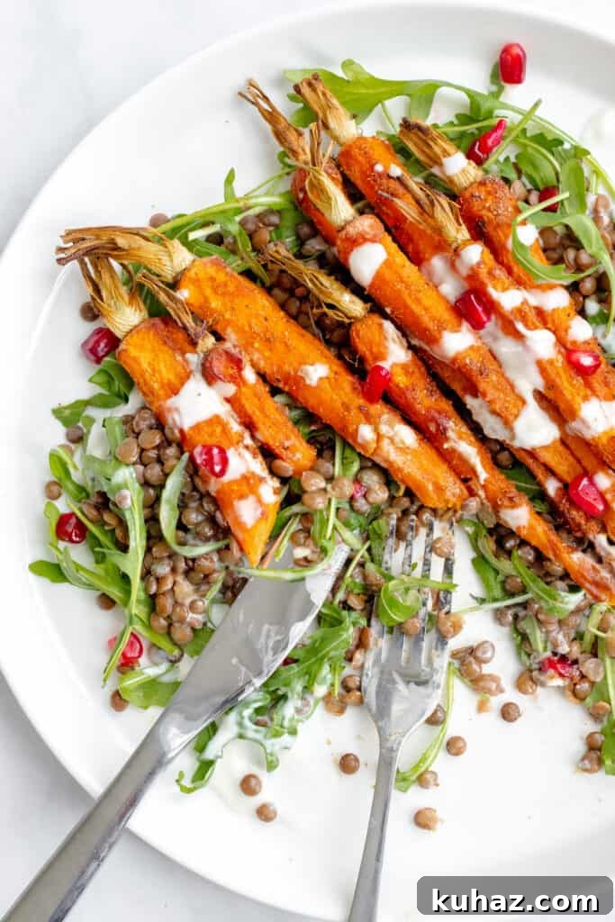 Spiced Carrot & Lentil Salad - Healthy, GF & Vegan! Georgie Eats.