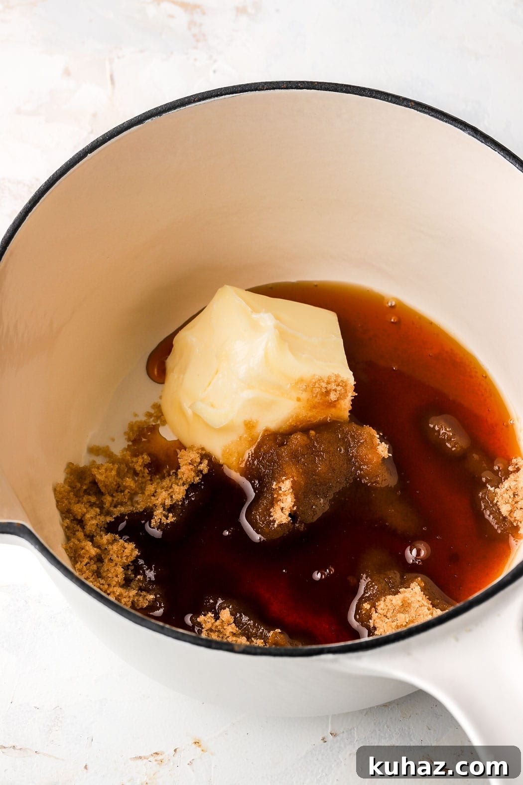 Pumpkin Pecan Upside-Down Cake Recipe 5 heat the butter, sugar and maple