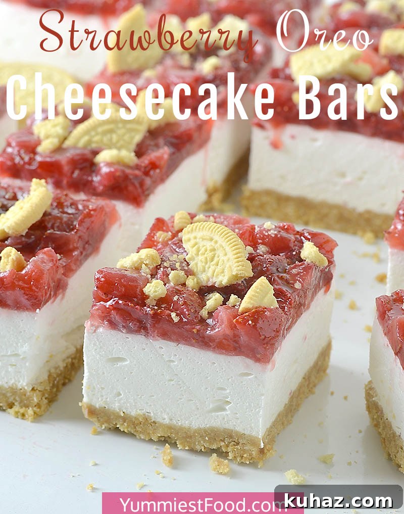 Strawberry Oreo Cheesecake Bars