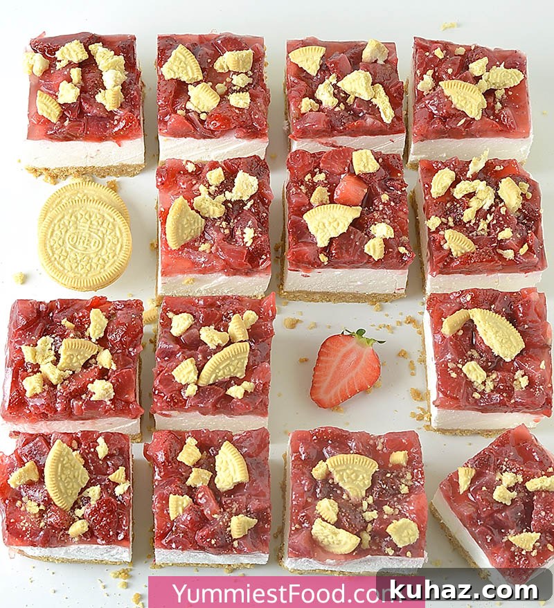 Strawberry Oreo Cheesecake Bars