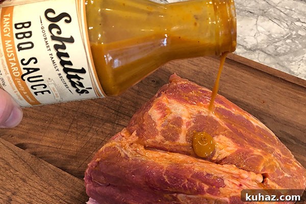Slow-Roasted Spicy Mustard-Crusted Pork Shoulder Recipe 2 spicy mustard-crusted pork recipe