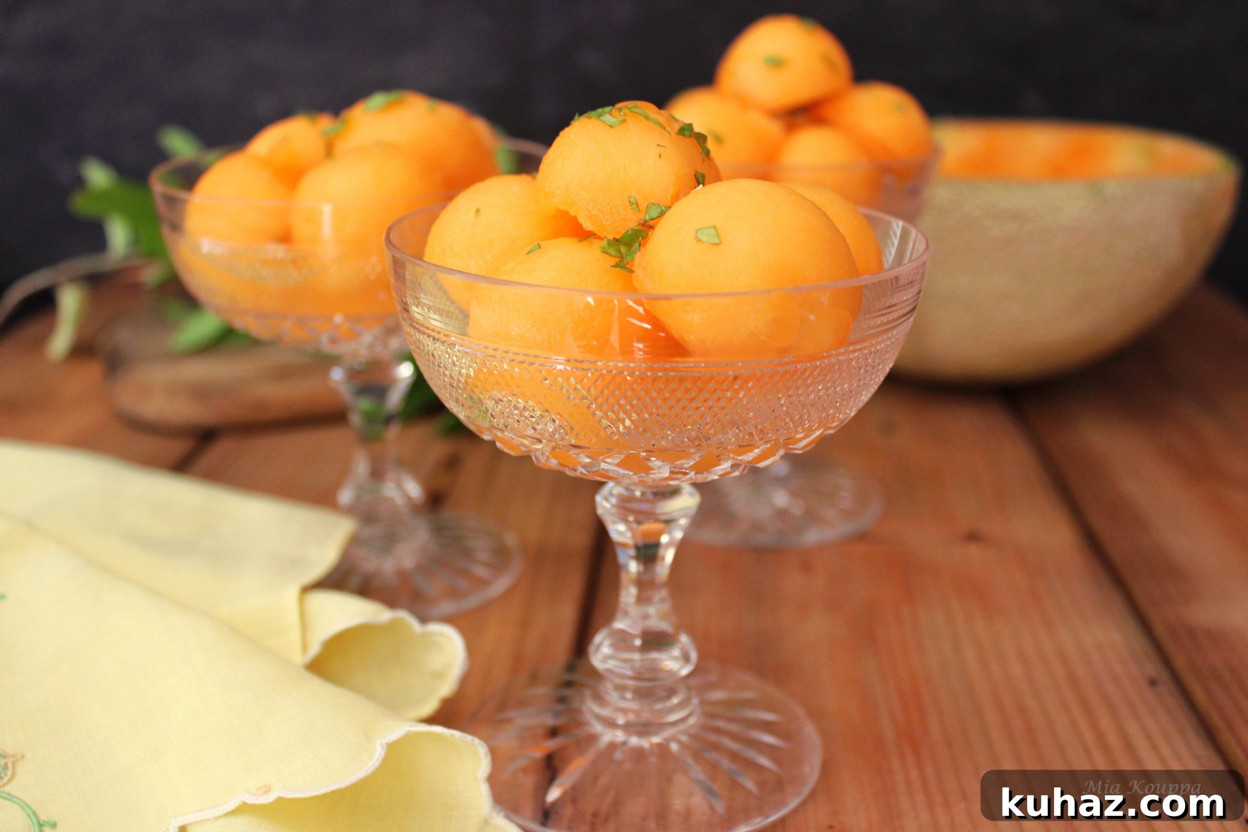 Ouzo-Marinated Cantaloupe Recipe 2 Cantaloupe with ouzo