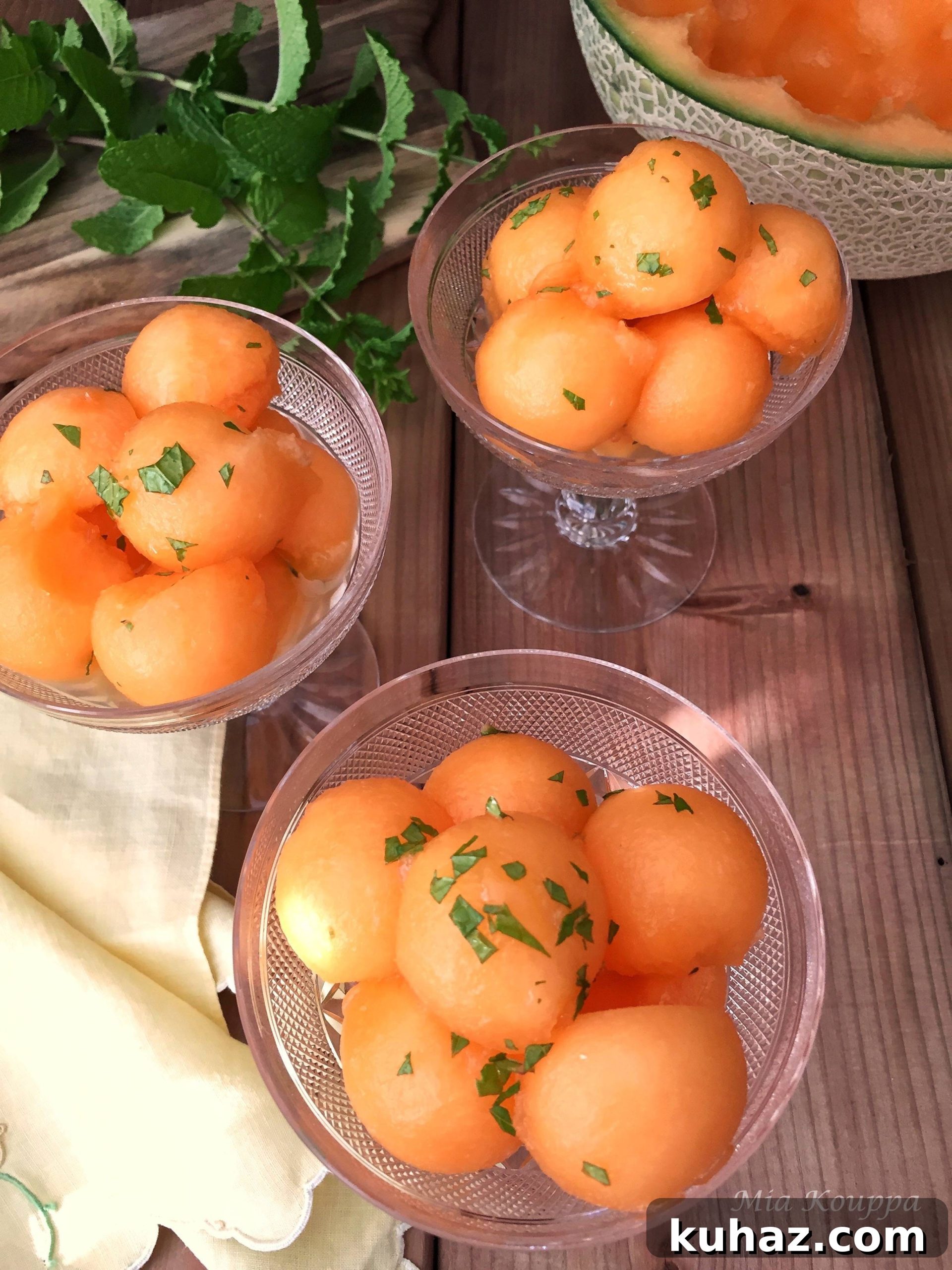 Ouzo-Marinated Cantaloupe Recipe 4 Cantaloupe with ouzo