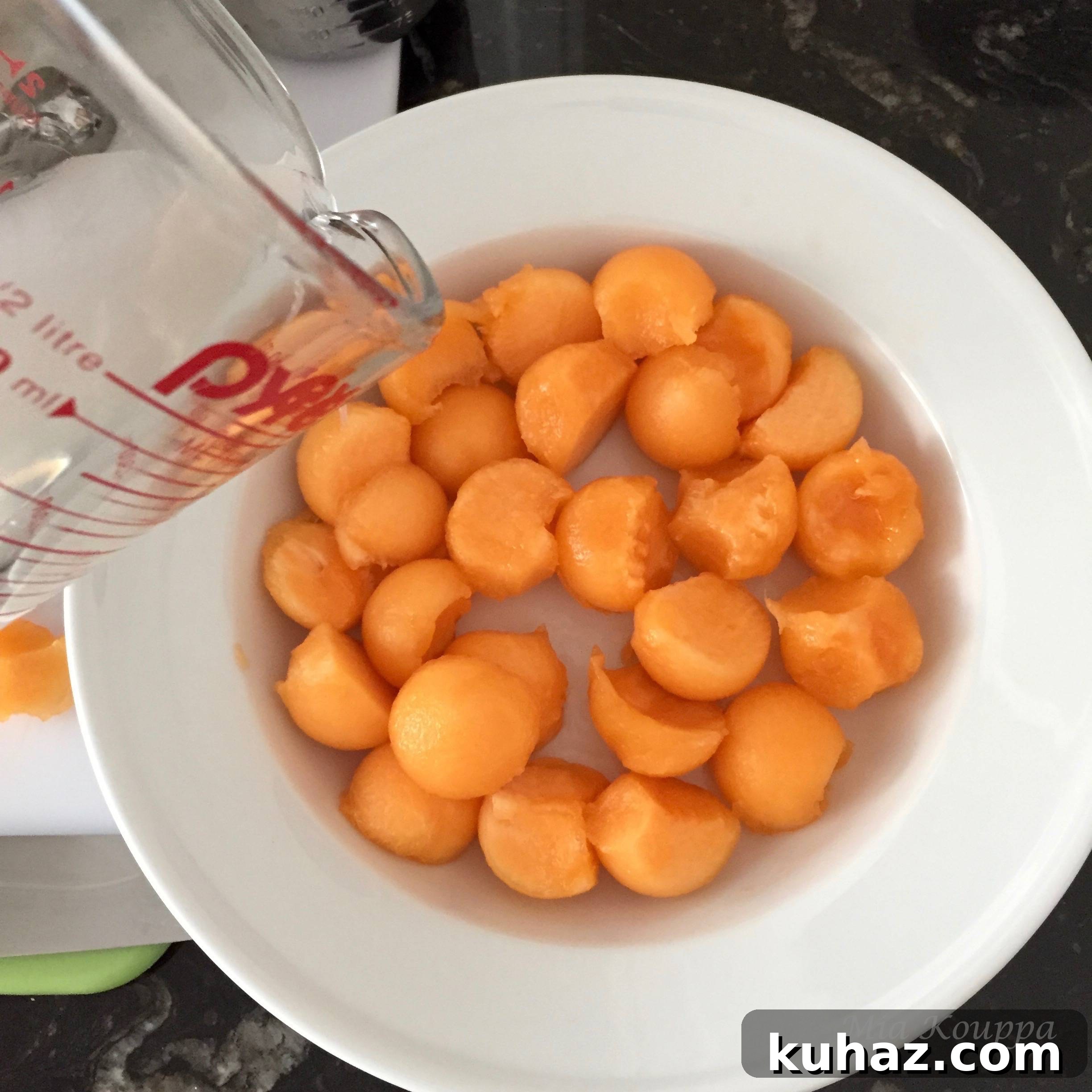 Ouzo-Marinated Cantaloupe Recipe 7 Cantaloupe with ouzo