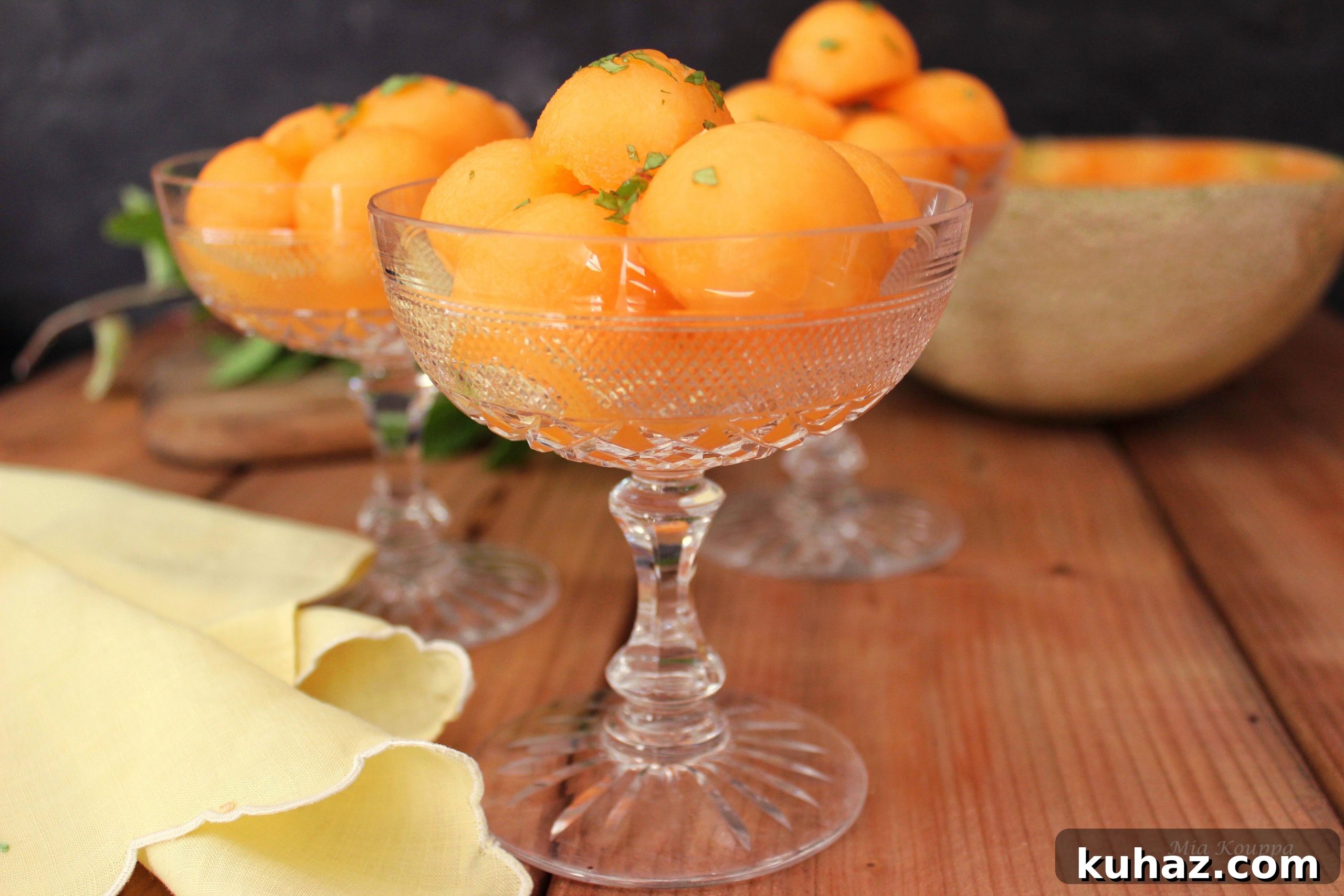 Ouzo-Marinated Cantaloupe Recipe 8 Cantaloupe with ouzo