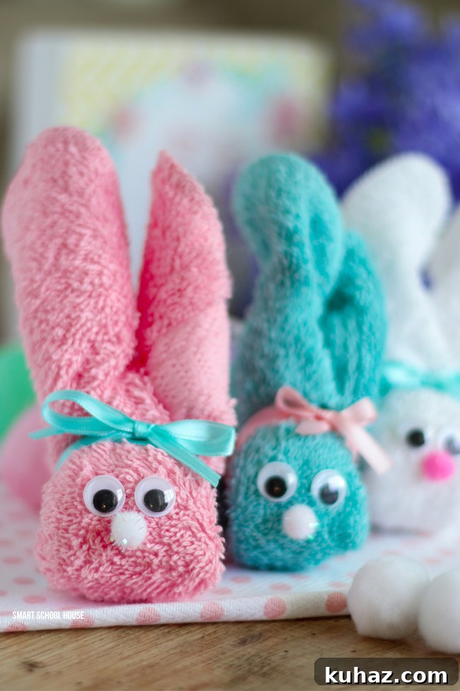 Make an Adorable Washcloth Bunny: Step-by-Step Folding Tutorial 11 How to make Wash Cloth Bunnies - great for Easter! They are also called boo boo bunnies and you can put ice cubes in them to help soothe boo boos!